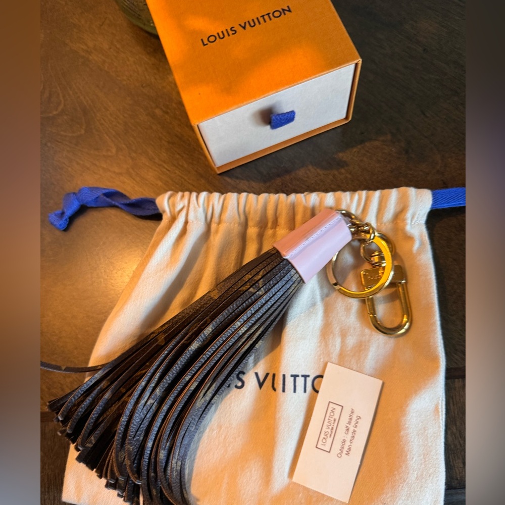 Louis Vuitton Gold and Pink Tassel Keychain